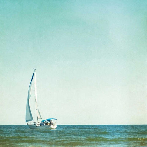 Im Sailing Away White Modern Wood Framed Art Print with Double Matting by Cochrane, Carolyn