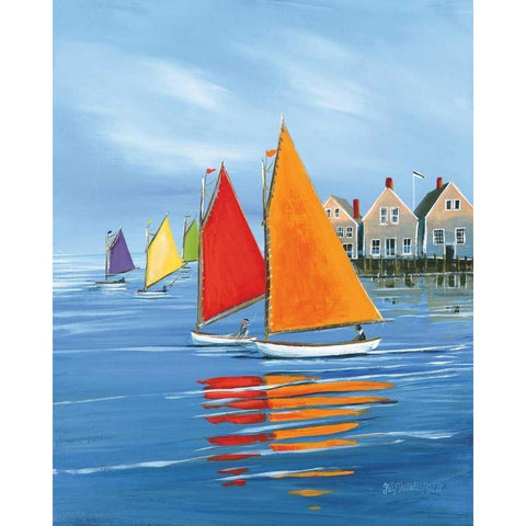 Mariners Landing Gold Ornate Wood Framed Art Print with Double Matting by Caldwell Fisher, Sally