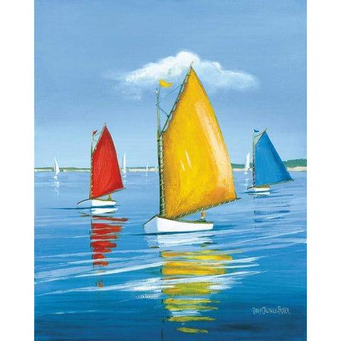 Newport Regatta Gold Ornate Wood Framed Art Print with Double Matting by Caldwell Fisher, Sally