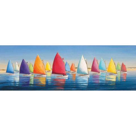 Flying Colors White Modern Wood Framed Art Print by Caldwell Fisher, Sally