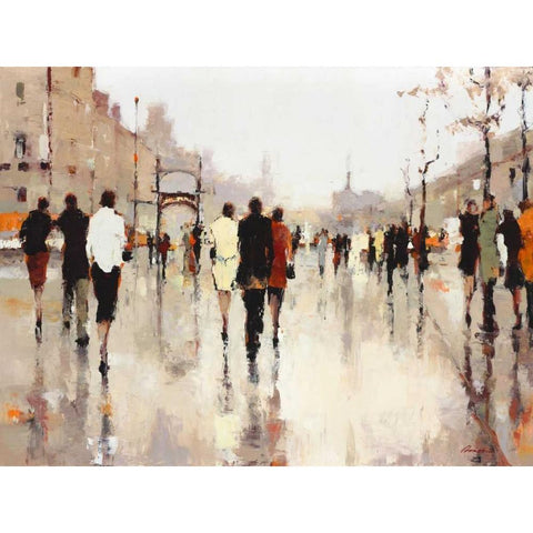 Lone Lilly Gold Ornate Wood Framed Art Print with Double Matting by Christie, Lorraine