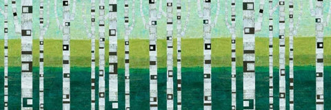 Birches at the Beach Black Ornate Wood Framed Art Print with Double Matting by Calkins, Michelle