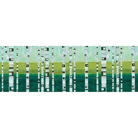 Birches at the Beach Black Modern Wood Framed Art Print by Calkins, Michelle