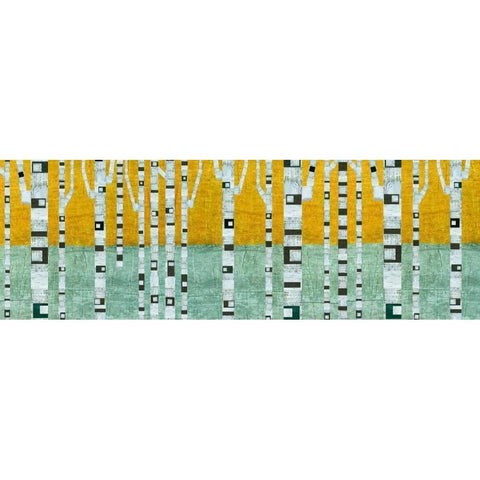 Birches in Early Winter Black Modern Wood Framed Art Print with Double Matting by Calkins, Michelle