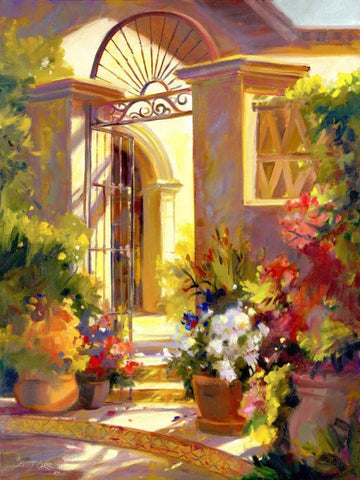 Fragrant Entrance White Modern Wood Framed Art Print with Double Matting by Carr, Betty