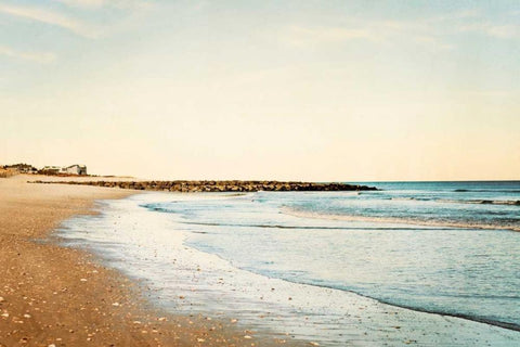 Walking on the Coast White Modern Wood Framed Art Print with Double Matting by Cochrane, Carolyn