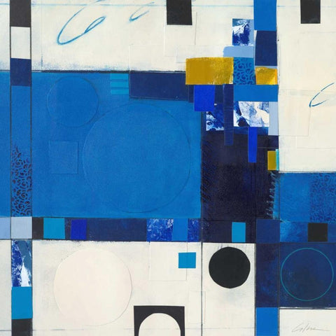 Blueberry Hill III Black Modern Wood Framed Art Print with Double Matting by Colter, Deborah T.