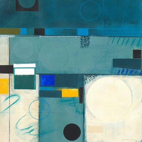 Calypso Blue III White Modern Wood Framed Art Print by Colter, Deborah T.