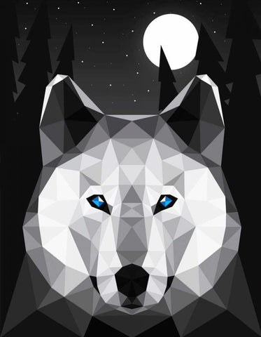 Tundra Wolf Black Ornate Wood Framed Art Print with Double Matting by Davies Babies