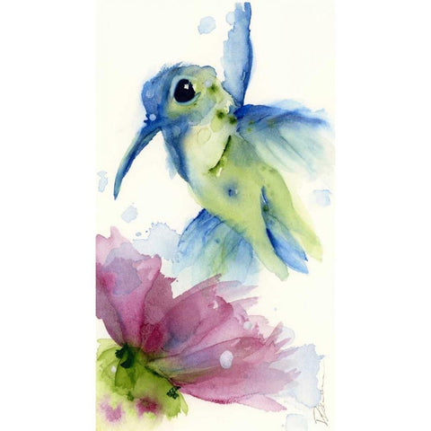 Lilac and Blue Gold Ornate Wood Framed Art Print with Double Matting by Derman, Dawn