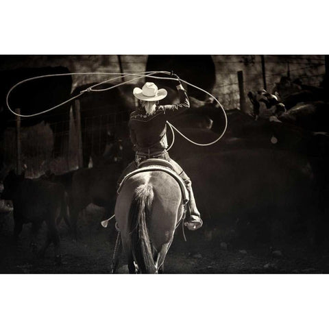 American Cowgirl Black Modern Wood Framed Art Print by Dearing, Lisa