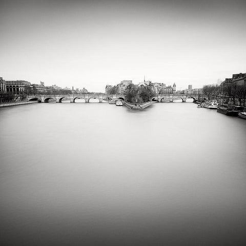 Ile de la Cite White Modern Wood Framed Art Print by Dragt, Wilco