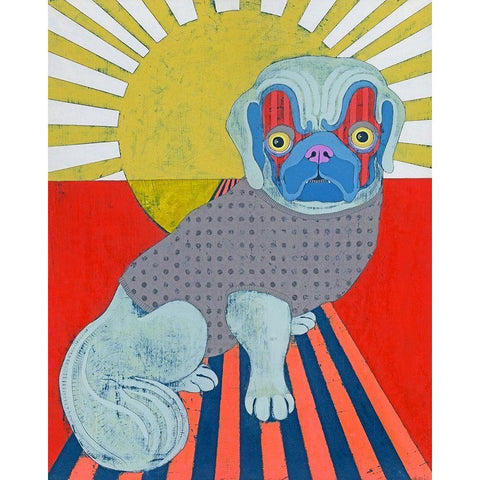 Pekingese Black Modern Wood Framed Art Print with Double Matting by Davis, Jennifer