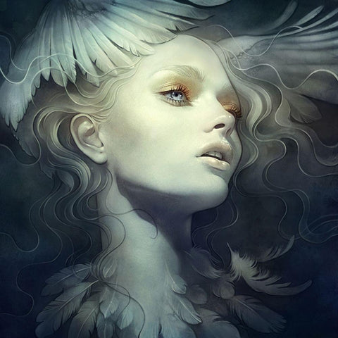 Fly White Modern Wood Framed Art Print with Double Matting by Dittman, Anna