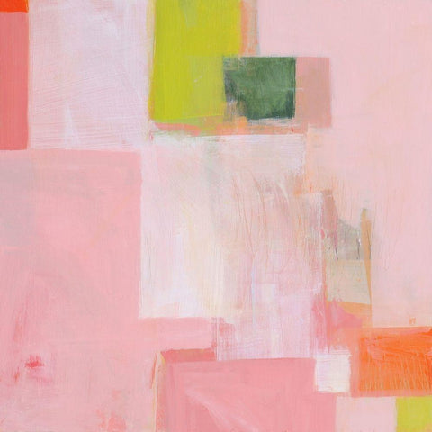 Pink Squares Black Modern Wood Framed Art Print with Double Matting by Donoho, Melissa