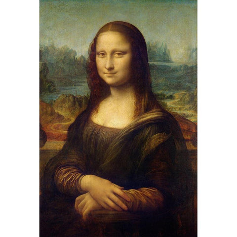 Mona Lisa White Modern Wood Framed Art Print by Da Vinci, Leonardo