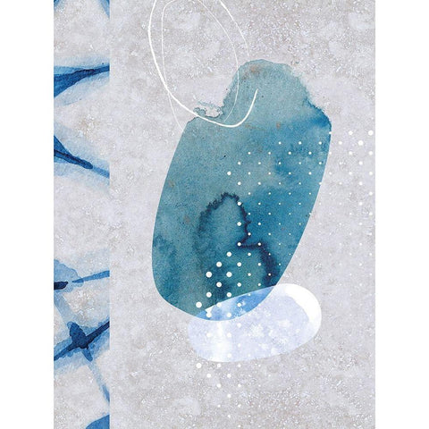 Indigo Haze No. 2 White Modern Wood Framed Art Print by Duncan-He, Louis