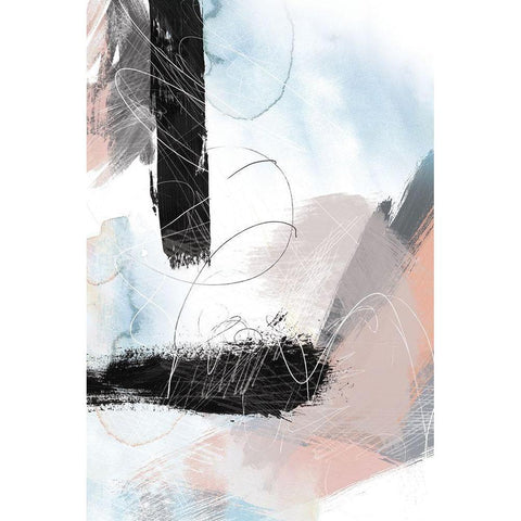 Abstract Blush No. 1 Gold Ornate Wood Framed Art Print with Double Matting by Duncan-He, Louis