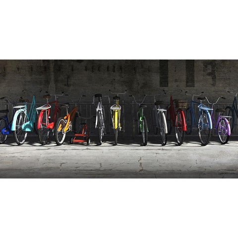 Bike Rack Black Modern Wood Framed Art Print by Decker, Cynthia