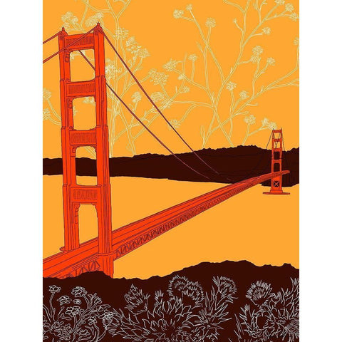 Golden Gate Bridge - Headlands Gold Ornate Wood Framed Art Print with Double Matting by Donahue, Shane