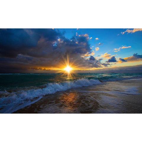 Sunrise Over Miami Beach Black Modern Wood Framed Art Print by Davis, Lizzy