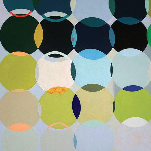 Circles No. 1 Gold Ornate Wood Framed Art Print with Double Matting by Duffy, Naomi Taitz