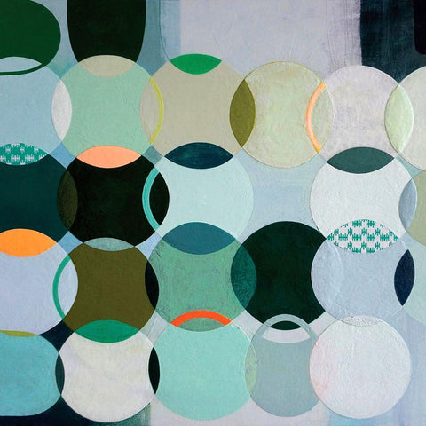 Circles No. 2 White Modern Wood Framed Art Print with Double Matting by Duffy, Naomi Taitz