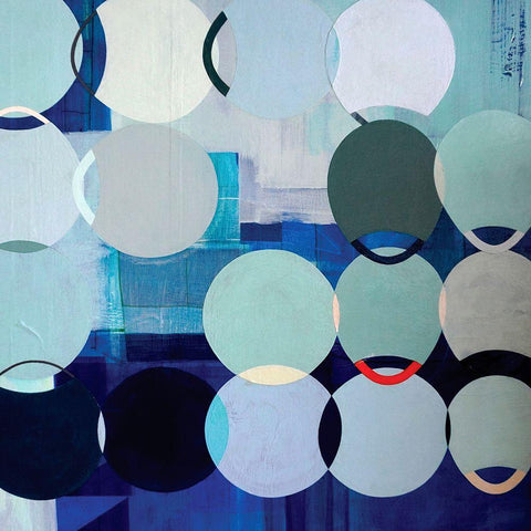 Circles No. 3 Black Ornate Wood Framed Art Print with Double Matting by Duffy, Naomi Taitz