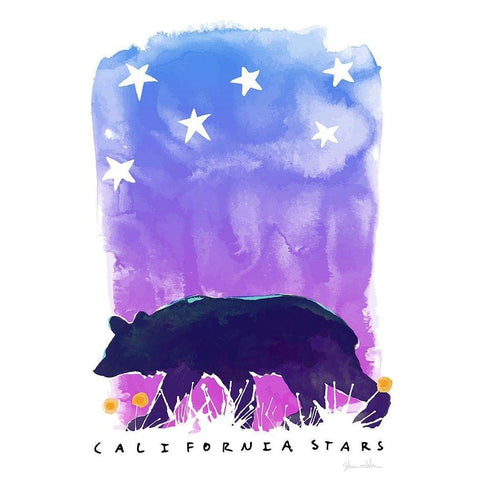 California Stars Black Modern Wood Framed Art Print with Double Matting by Donahue, Shane