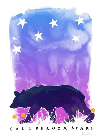 California Stars Black Ornate Wood Framed Art Print with Double Matting by Donahue, Shane