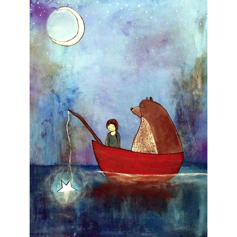 A Summer Night Black Modern Wood Framed Art Print with Double Matting by Doss, Andrea