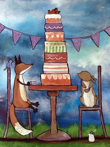 A Very Tall Cake White Modern Wood Framed Art Print with Double Matting by Doss, Andrea
