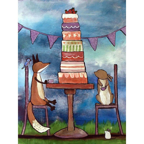 A Very Tall Cake Black Modern Wood Framed Art Print with Double Matting by Doss, Andrea