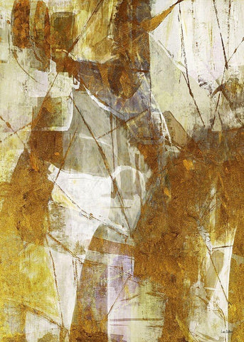 Gold Matrix 1 White Modern Wood Framed Art Print with Double Matting by Dubois, Lori