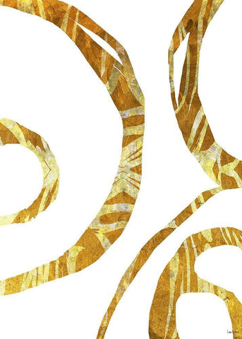 Gold Threads White Modern Wood Framed Art Print with Double Matting by Dubois, Lori