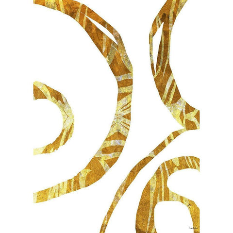 Gold Threads Black Modern Wood Framed Art Print by Dubois, Lori