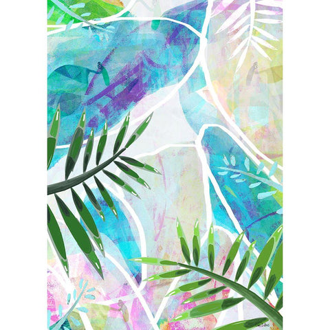 Palm Serenity Black Modern Wood Framed Art Print with Double Matting by Dubois, Lori