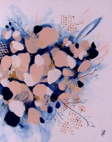 Blooming Beauty White Modern Wood Framed Art Print with Double Matting by DelValle, Patty