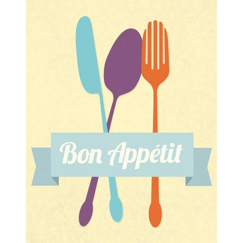 Bon Appetit White Modern Wood Framed Art Print by Duncan, Genesis