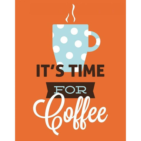 Coffee Time - Orange Black Modern Wood Framed Art Print with Double Matting by Duncan, Genesis