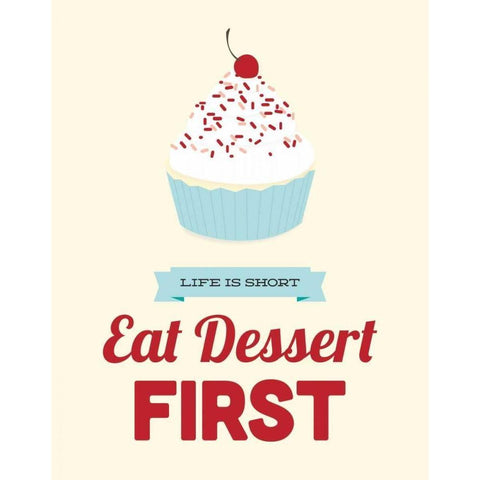 Eat Dessert First Gold Ornate Wood Framed Art Print with Double Matting by Duncan, Genesis