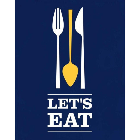 Lets Eat Black Modern Wood Framed Art Print by Duncan, Genesis