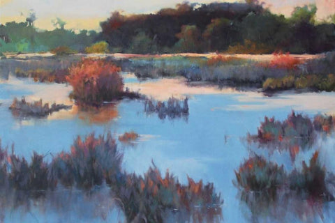 Ace Basin Creek White Modern Wood Framed Art Print with Double Matting by Dukes, Madeline