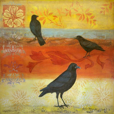 Crow Crossroads Black Ornate Wood Framed Art Print with Double Matting by Donharl, Margaret