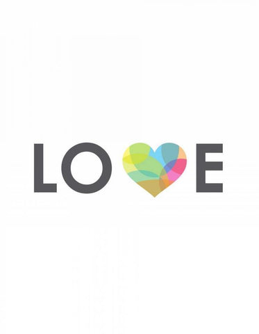 Love White Modern Wood Framed Art Print with Double Matting by Dalyan, Volkan