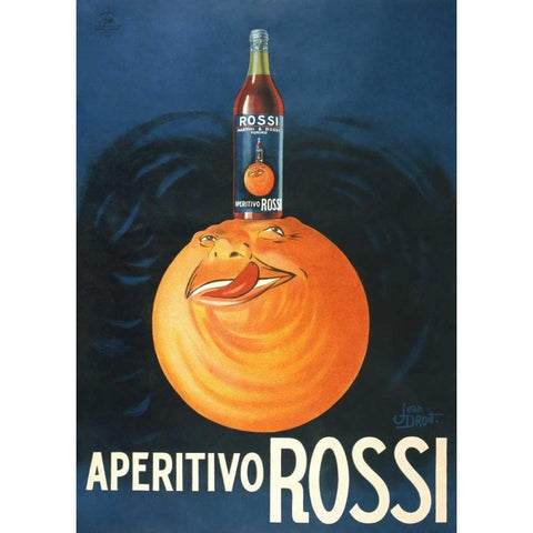 Aperitivo Rossi Black Modern Wood Framed Art Print with Double Matting by Droit, Jean