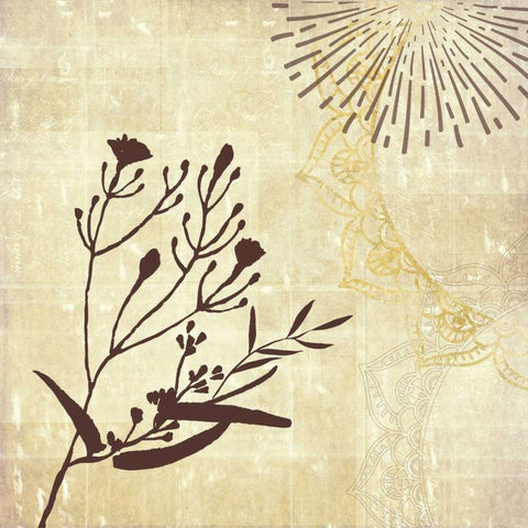 Henna Highlights 1 Black Modern Wood Framed Art Print with Double Matting by Duncan-He, Louis