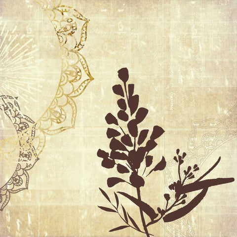 Henna Highlights 2 White Modern Wood Framed Art Print with Double Matting by Duncan-He, Louis