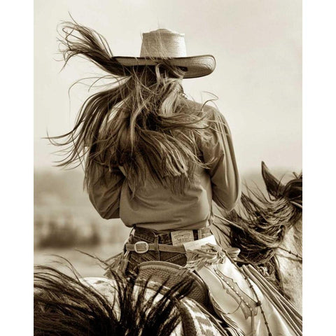 Cowgirl Black Modern Wood Framed Art Print with Double Matting by Dearing, Lisa