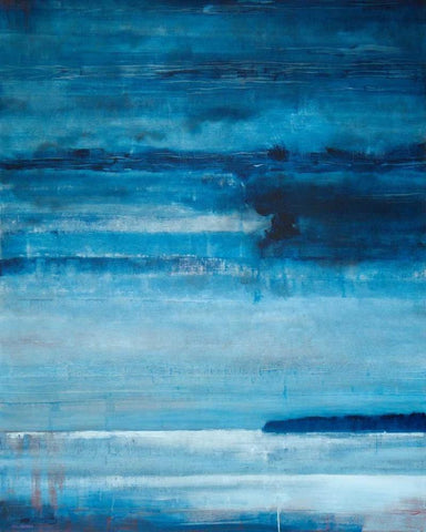 Ocean Blue Black Ornate Wood Framed Art Print with Double Matting by Diliberto, Michael A.